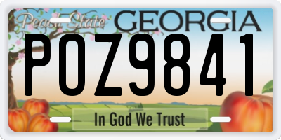 GA license plate POZ9841