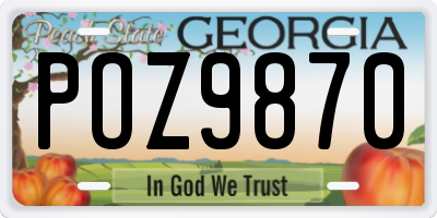 GA license plate POZ9870
