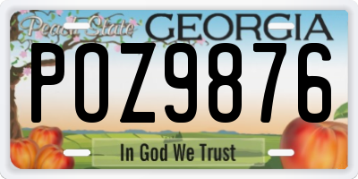 GA license plate POZ9876