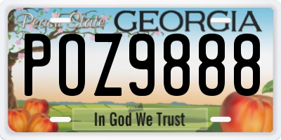 GA license plate POZ9888