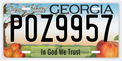 GA license plate POZ9957