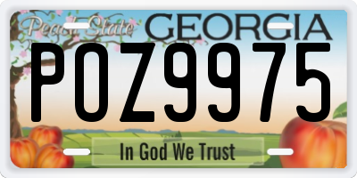 GA license plate POZ9975