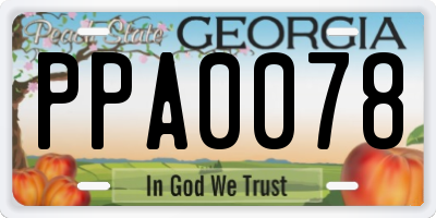 GA license plate PPA0078