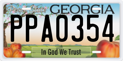GA license plate PPA0354