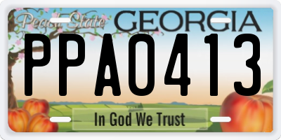 GA license plate PPA0413