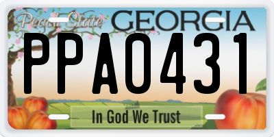 GA license plate PPA0431
