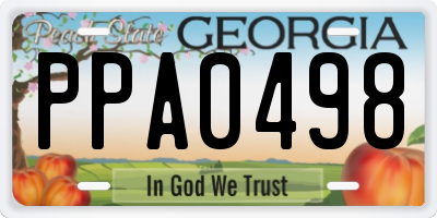 GA license plate PPA0498