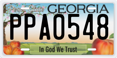 GA license plate PPA0548