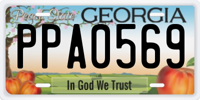 GA license plate PPA0569