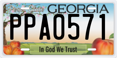 GA license plate PPA0571
