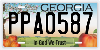 GA license plate PPA0587