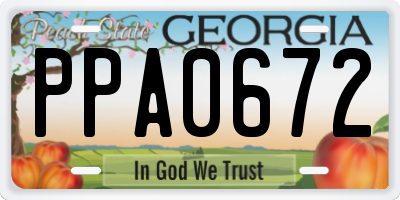 GA license plate PPA0672