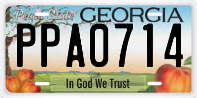GA license plate PPA0714