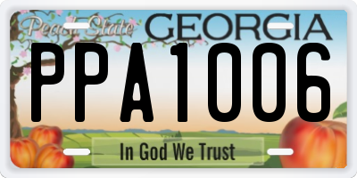 GA license plate PPA1006