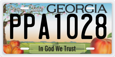 GA license plate PPA1028