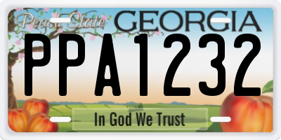 GA license plate PPA1232