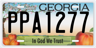 GA license plate PPA1277