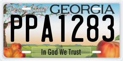 GA license plate PPA1283