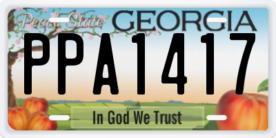 GA license plate PPA1417