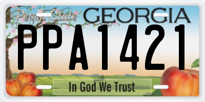 GA license plate PPA1421