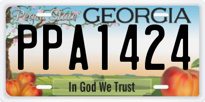 GA license plate PPA1424