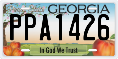 GA license plate PPA1426