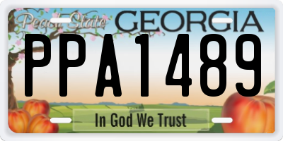 GA license plate PPA1489