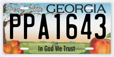 GA license plate PPA1643
