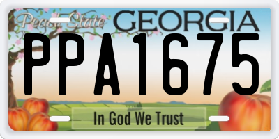 GA license plate PPA1675