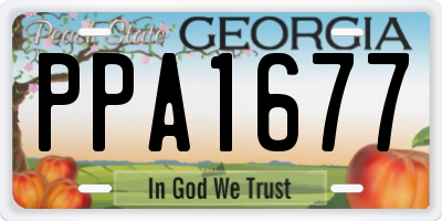 GA license plate PPA1677