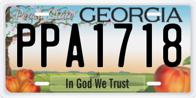 GA license plate PPA1718