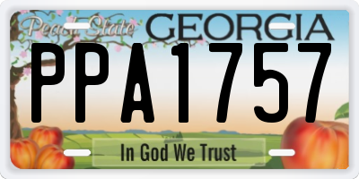 GA license plate PPA1757