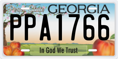 GA license plate PPA1766