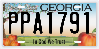 GA license plate PPA1791