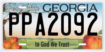 GA license plate PPA2092