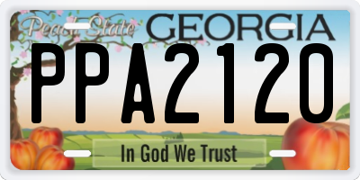 GA license plate PPA2120