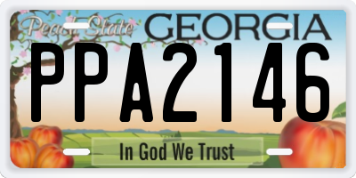 GA license plate PPA2146