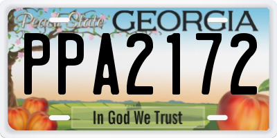 GA license plate PPA2172