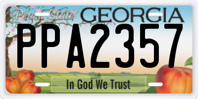 GA license plate PPA2357