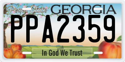 GA license plate PPA2359