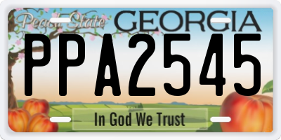 GA license plate PPA2545
