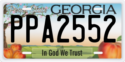 GA license plate PPA2552
