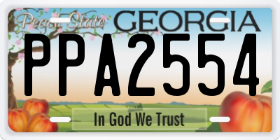 GA license plate PPA2554