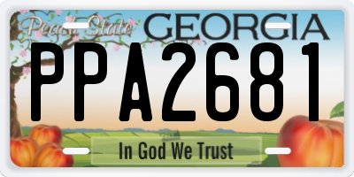 GA license plate PPA2681