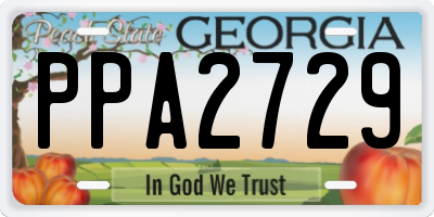 GA license plate PPA2729