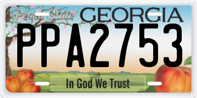 GA license plate PPA2753