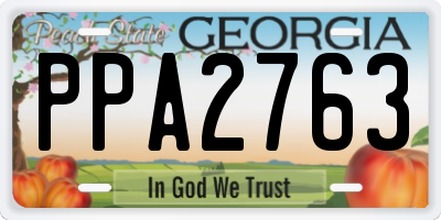 GA license plate PPA2763