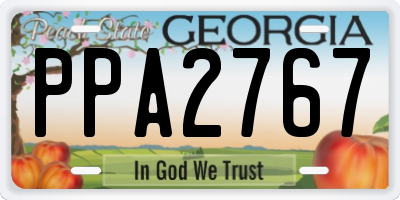 GA license plate PPA2767