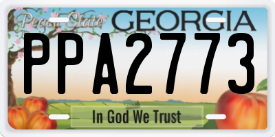 GA license plate PPA2773