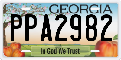 GA license plate PPA2982